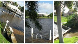 Waterside damaged seawalls